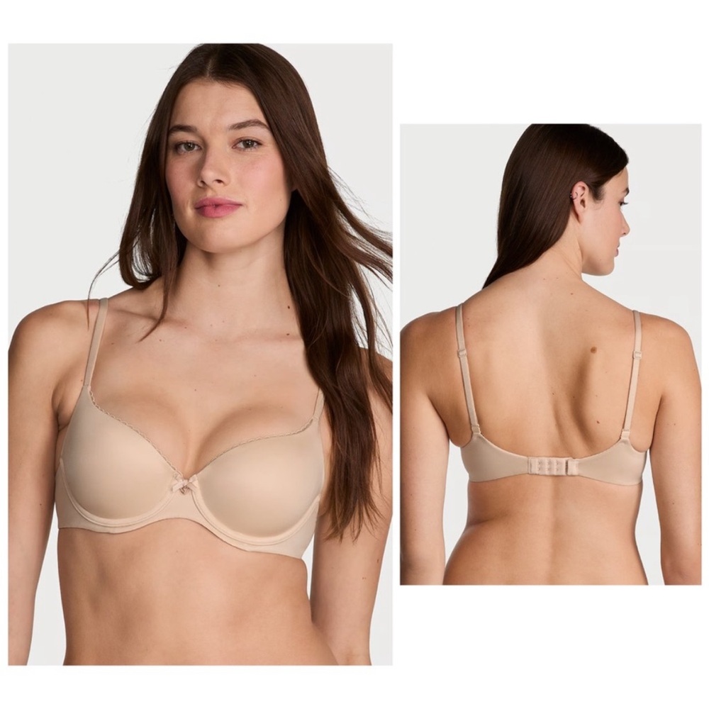 NEW! $50 VICTORIA’S SECRET 34C Lightly Lined Demi Bra BEIGE Padded Underderwire
